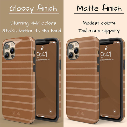 Custom Name Earth Tone Stripes iPhone Case